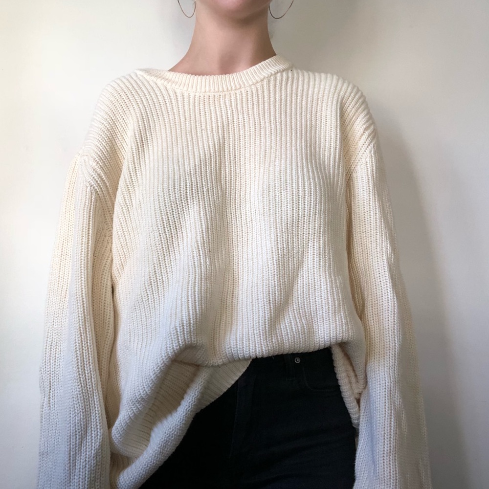 Urban Outfitters Oversized Knit Sweater Ivory